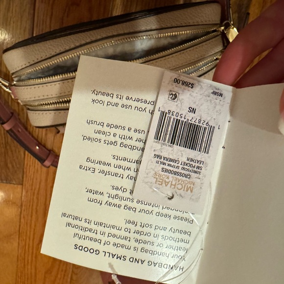 Michael Kors Pink and Cream Crossbody Bag with Scalloped Design - Picture 5 of 5